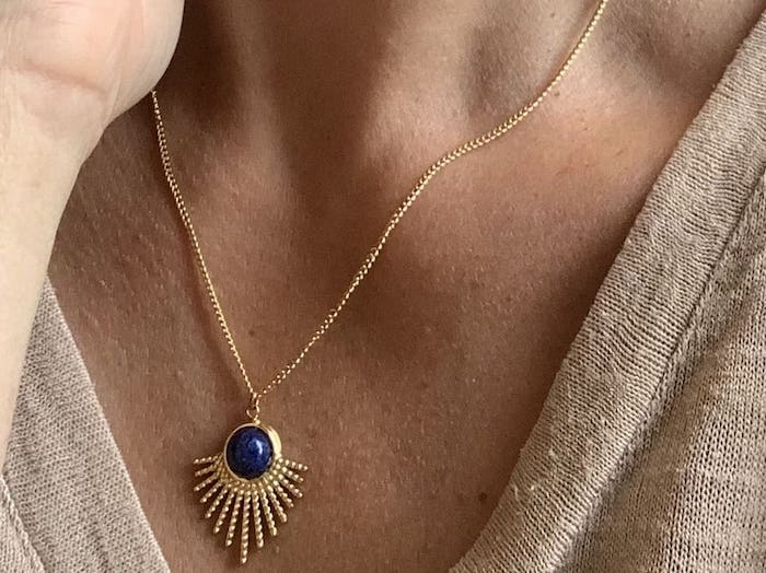 Collier soleil LAPIS LAZULLI , L'atelier du bijou