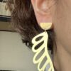 boucle d'oreille puce acier inoxydable doré aile ange .2