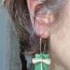 créole acier inoxydable doré sequin vert émaillé libellule laiton