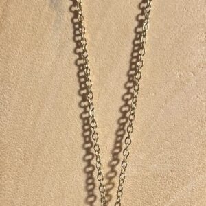 Collier acier inoxydable doré fin pierre naturelle kaki
