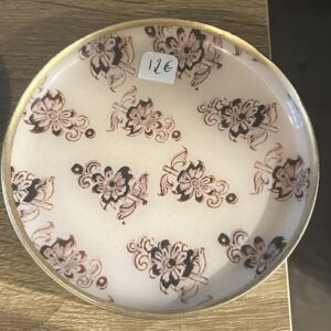 Porte bijoux rond baroque crème et marron